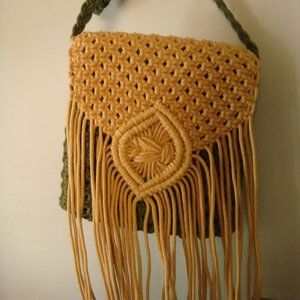World Market Crochet Fringe Crossbody Bag